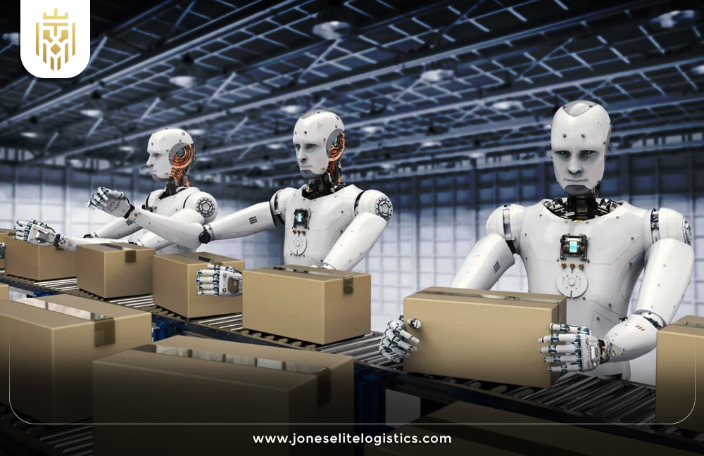 image of robots taking care of processing and sorting in a warehouse | JEL